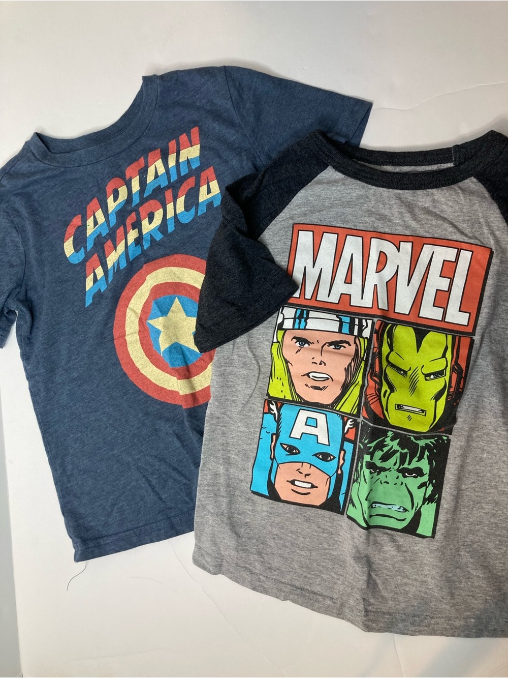 Marvel Kids Captain America & Avengers Graphic Tee Set - Blue, Gray, Black